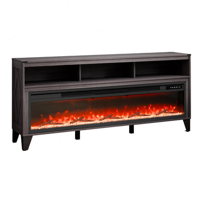 J02157-66 - 60" Fireplace TV Stand with LED Lights & Heating for 323 sq ft