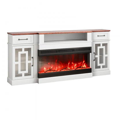 J02158-70 - VEVOR 70" Fireplace TV Stand with Remote & LED Lights