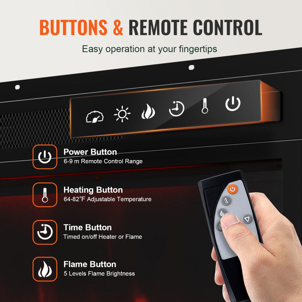 J01081-70 - 70" VEVOR Corner Fireplace TV Stand with LED Lights & Remote