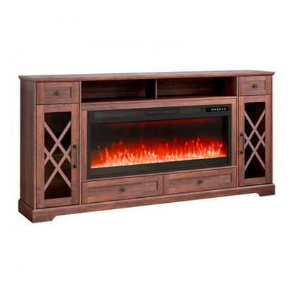 J01081-70 - 70" VEVOR Corner Fireplace TV Stand with LED Lights & Remote