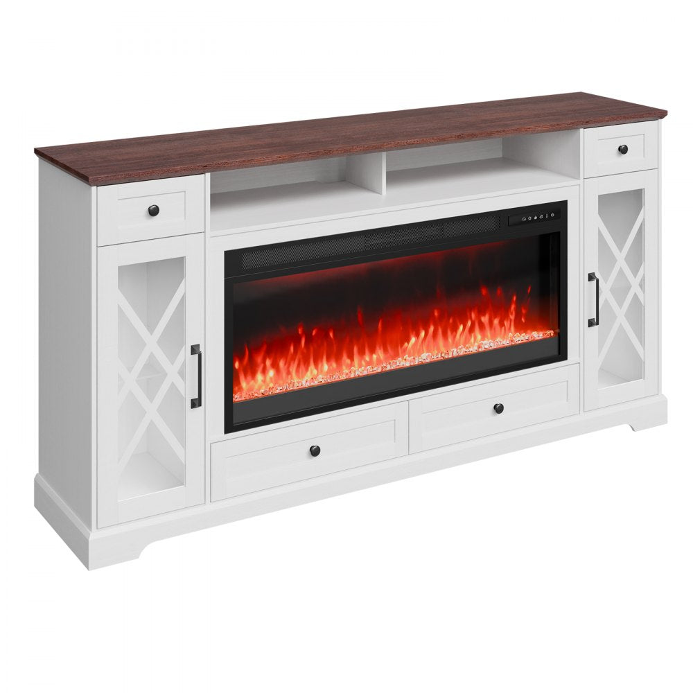 J01081-70 + SF103-42 - Electric Fireplace TV Stand with LED Lights & Remote