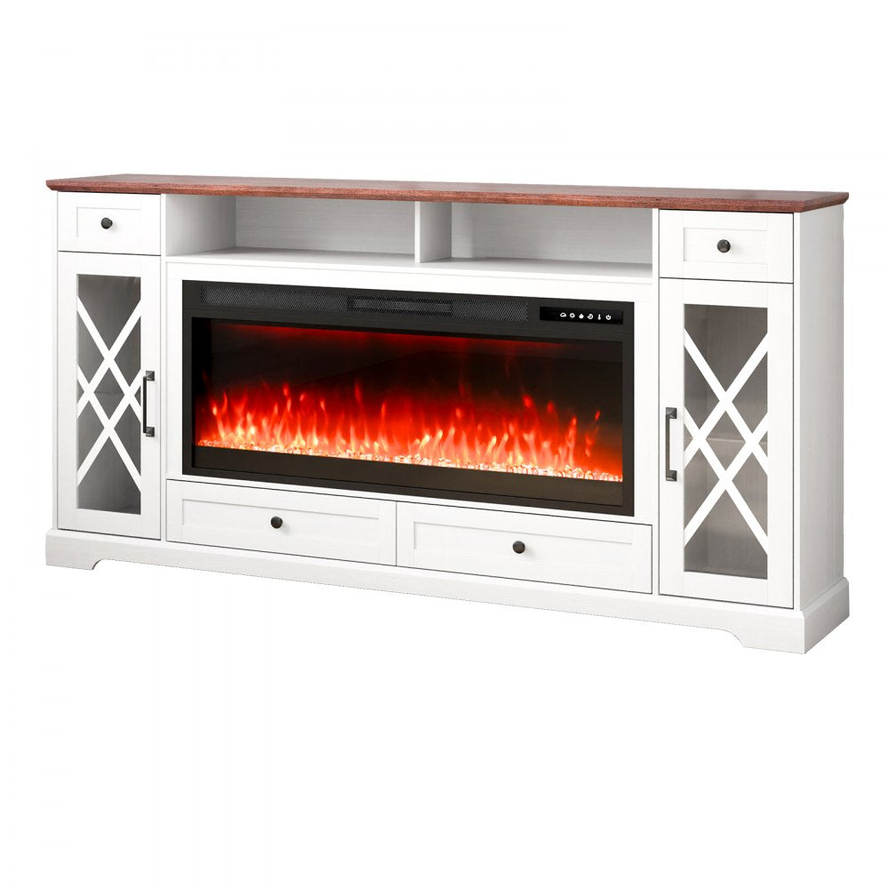 J01081-70 + SF103-42 - Electric Fireplace TV Stand with LED Lights & Remote