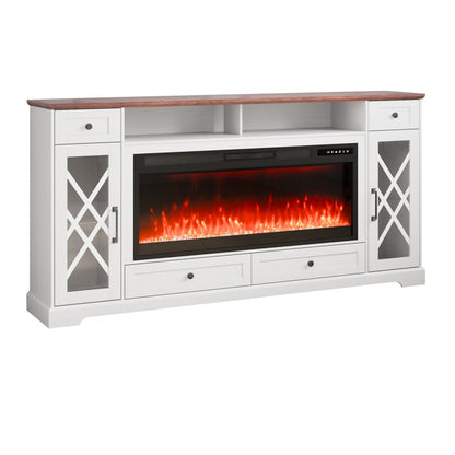 J01081-70 + SF103-42 - Electric Fireplace TV Stand with LED Lights & Remote