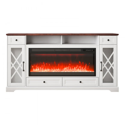 J01081-70 + SF103-42 - Electric Fireplace TV Stand with LED Lights & Remote