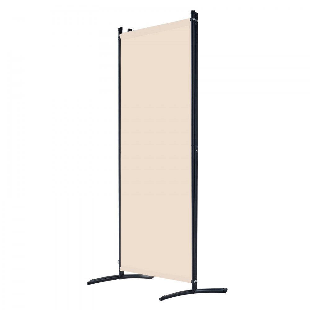 PFFSTGMS09 - 4-Panel Beige Room Divider with Light-Blocking Fabric