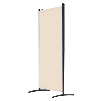 PFFSTGMS09 - 4-Panel Beige Room Divider with Light-Blocking Fabric