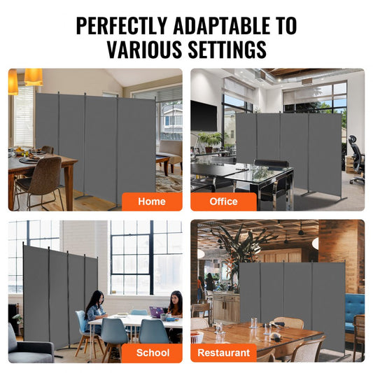 PFFSTGSH08 - 4-Panel Folding Privacy Screen with Durable Oxford Fabric