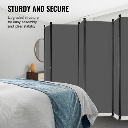 PFSSTBSH11 - 6-Panel Oxford Cloth Room Divider for Privacy & Versatility