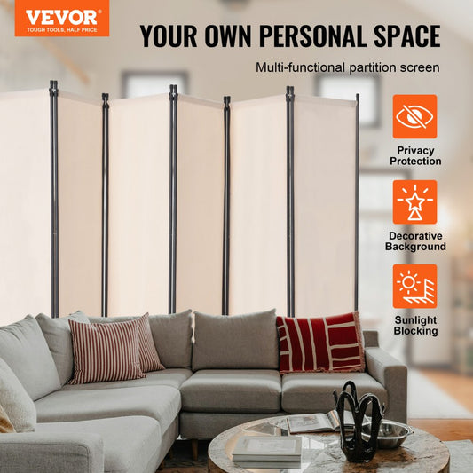PFSSTBMS12 - 6-Panel VEVOR Room Divider, Lightweight Oxford Fabric, Privacy Shield