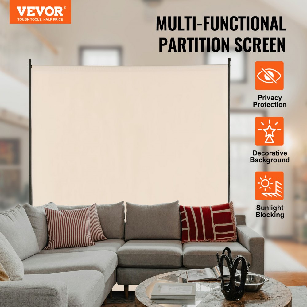 PFDMFGMS03 - 71.3" Waterproof Room Divider with Iron Frame and Privacy Features