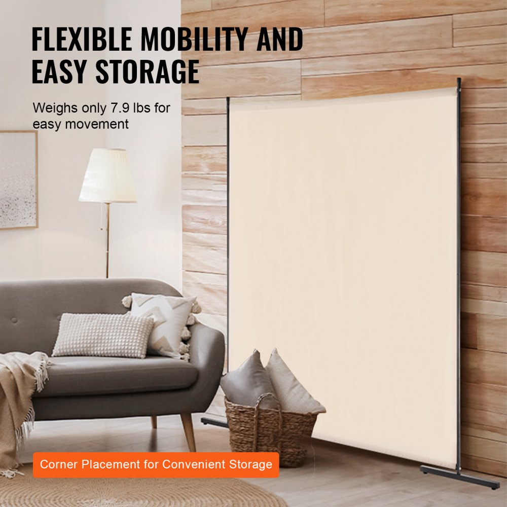 PFDMFGMS03 - 71.3" Waterproof Room Divider with Iron Frame and Privacy Features