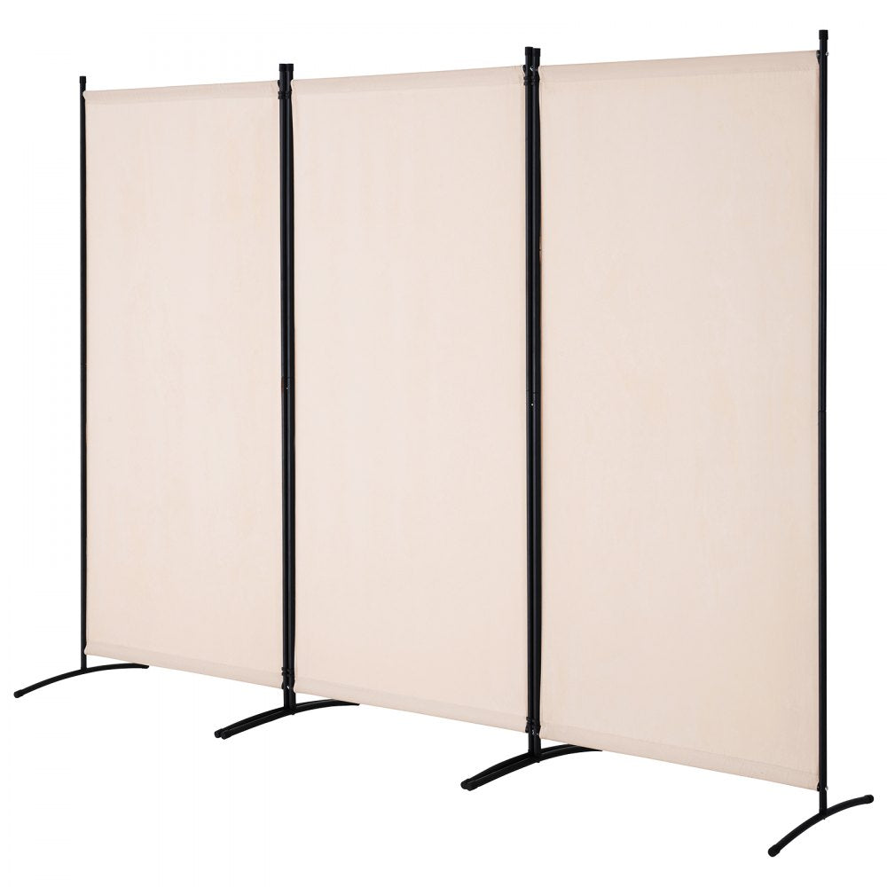 PFTSTGMS06 - 34" x 102.4" Beige Oxford Room Divider with Privacy Features