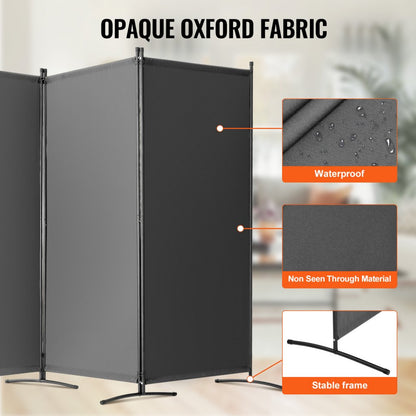 PFTSTGSH05 - 3-Panel Folding Room Divider, 34W x 72.4H in, Lightweight Privacy Screen