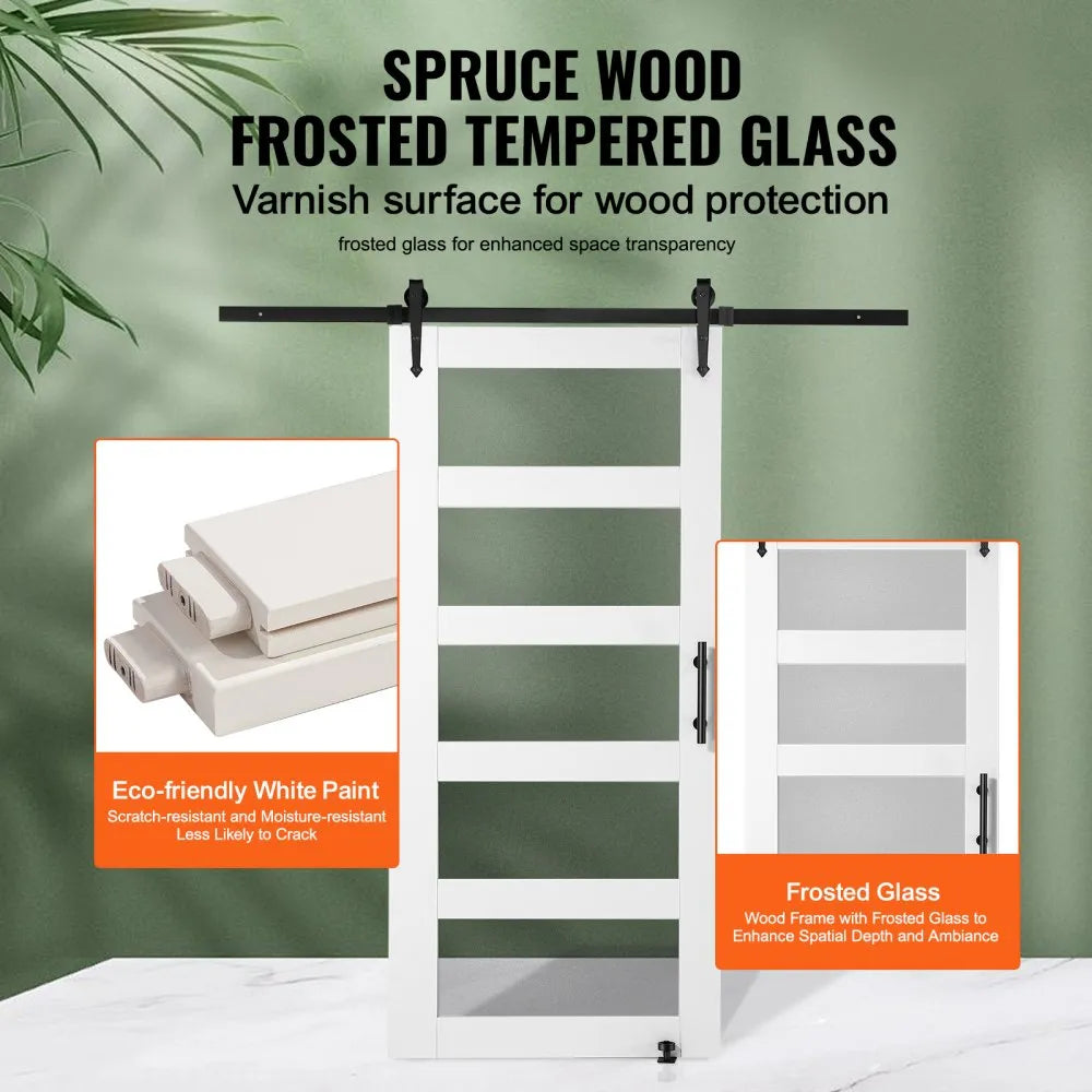42BL - 84" Cedarwood Barn Door & Hardware Kit for Stylish Dividers