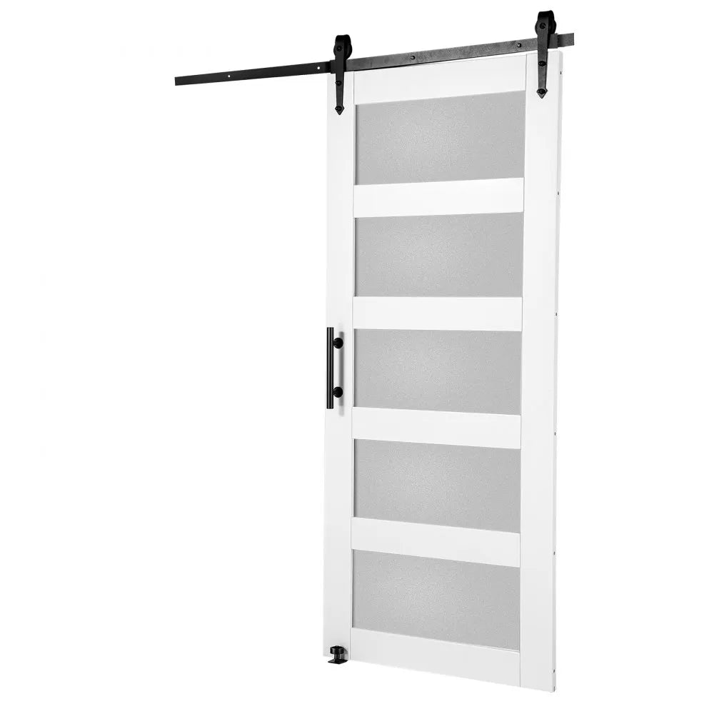 36BL - Durable Spruce Barn Door Kit with Frosted Glass, 36" x 84"