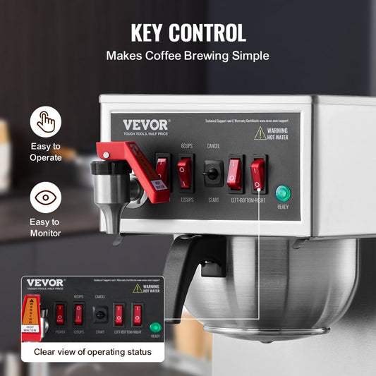 FRB-286-BD3 - 12-Cup Stainless Steel Coffee Maker with 3 Warmers