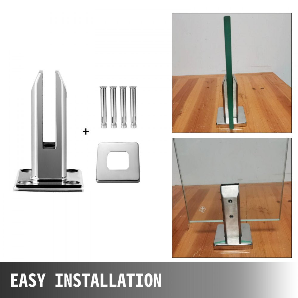 010258634820 - 304 Stainless Steel Glass Clamp Set of 10 for Railing