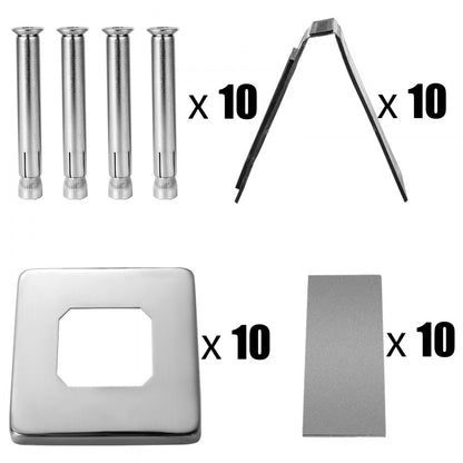 010258634820 - 304 Stainless Steel Glass Clamp Set of 10 for Railing