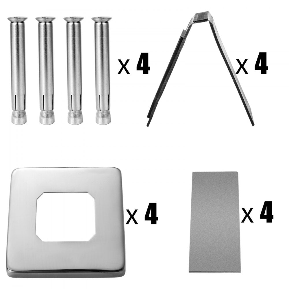 010943631722 - Stainless Steel Glass Railing Clamp Set for 8-12mm Panels