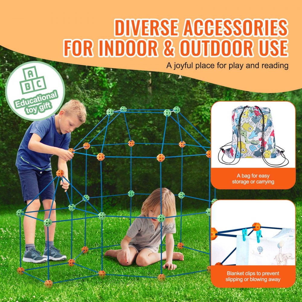 YAOSHUN180PCS - Fun 180-Piece STEM Fort Building Kit for Kids