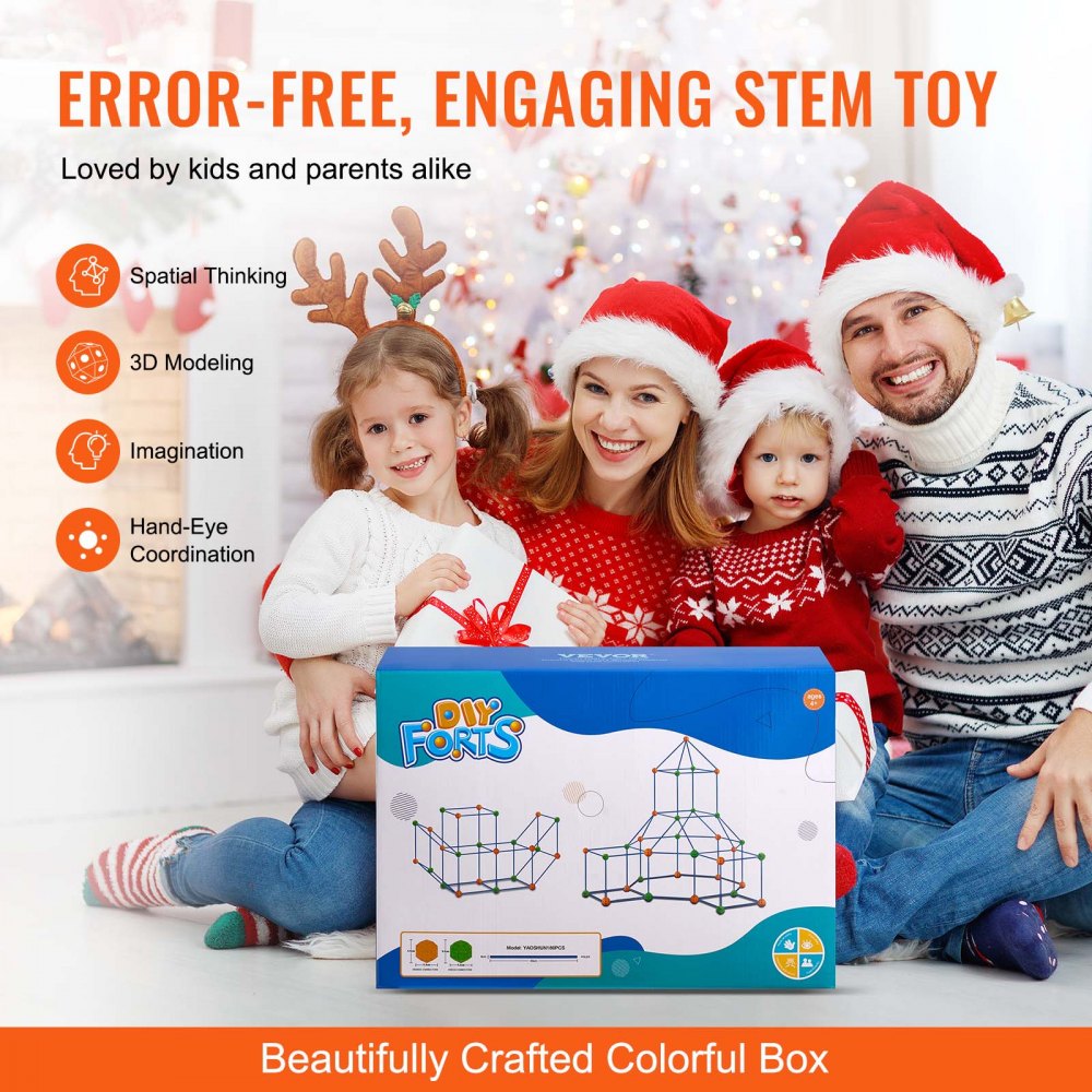 YAOSHUN180PCS - Fun 180-Piece STEM Fort Building Kit for Kids
