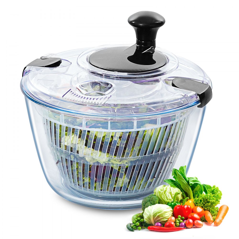 TF901T - 4.5L Glass Salad Spinner with BPA-Free Components
