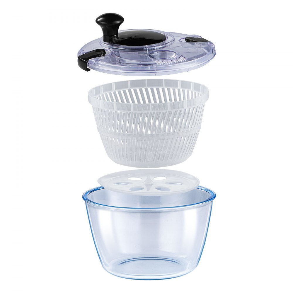TF901T - 4.5L Glass Salad Spinner with BPA-Free Components