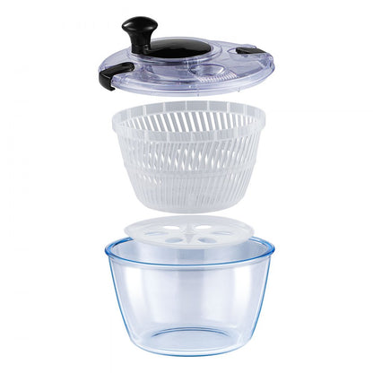 TF901T - 4.5L Glass Salad Spinner with BPA-Free Components