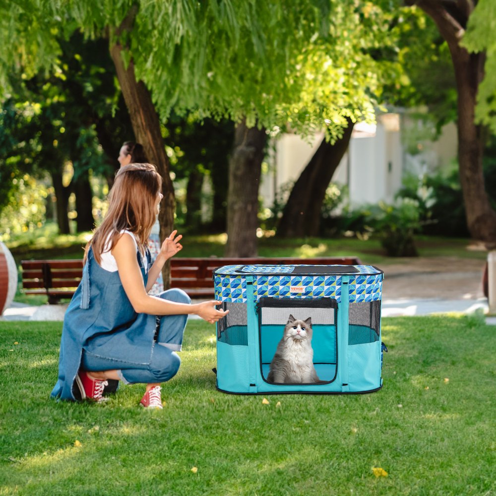 SX5012 - Portable 32"x24"x22" Foldable Pet Playpen for Multiple Small Animals