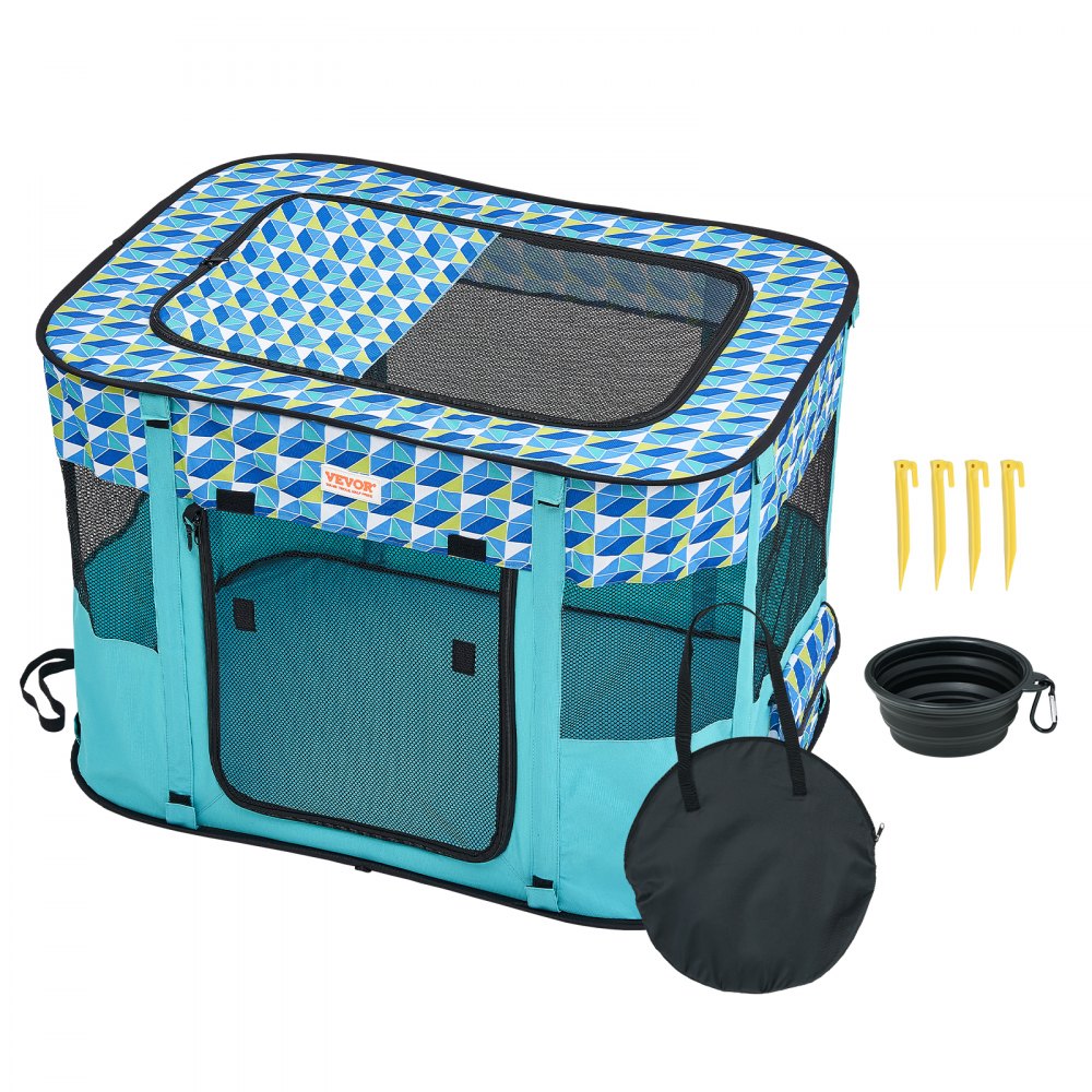 SX5012 - Portable 32"x24"x22" Foldable Pet Playpen for Multiple Small Animals