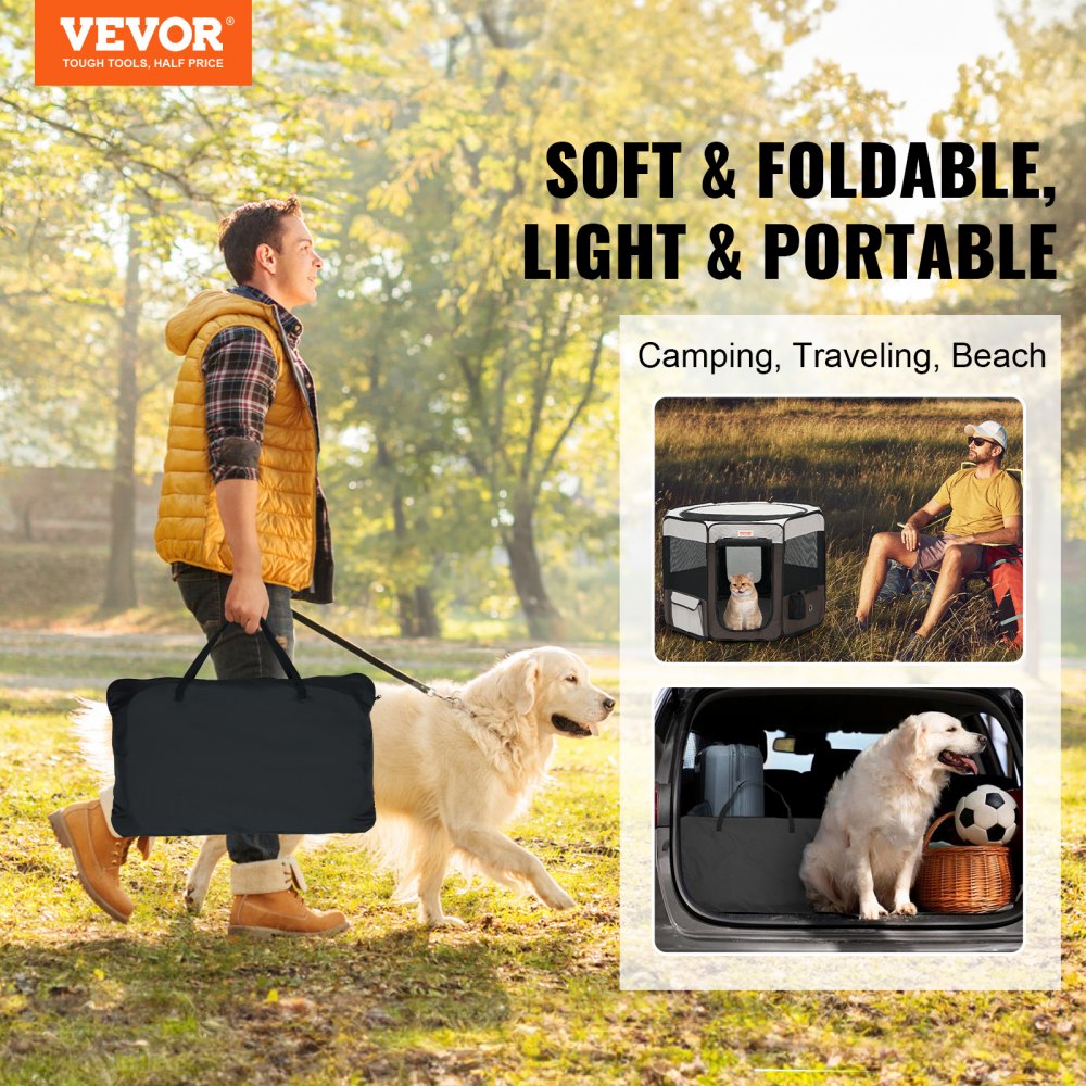 SX50014M - 36-inch Waterproof Foldable Pet Playpen for Easy Portability