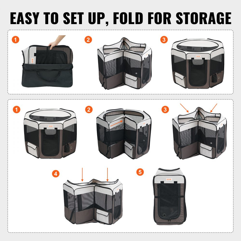 SX50014M - 36-inch Waterproof Foldable Pet Playpen for Easy Portability