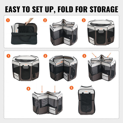 SX50014M - 36-inch Waterproof Foldable Pet Playpen for Easy Portability
