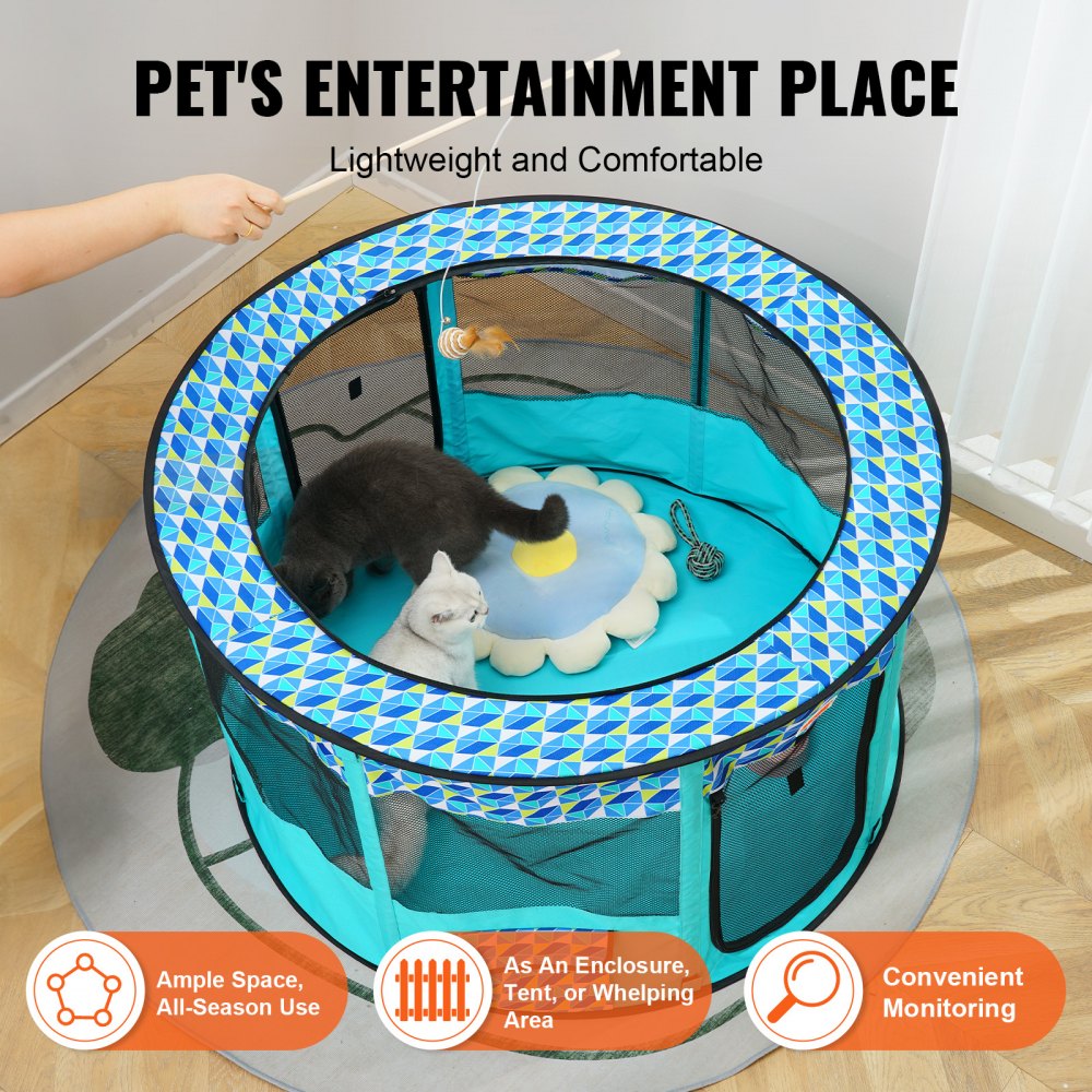 SX5013 - 44" Portable Foldable Pet Playpen for Indoor and Outdoor Use