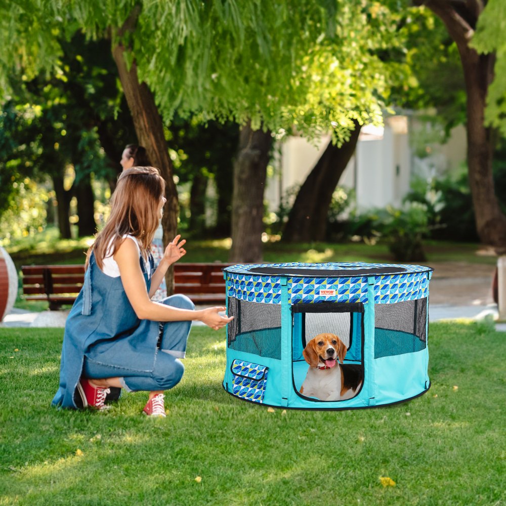 SX5013 - 44" Portable Foldable Pet Playpen for Indoor and Outdoor Use