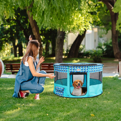 SX5013 - 44" Portable Foldable Pet Playpen for Indoor and Outdoor Use