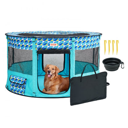 SX5013 - 44" Portable Foldable Pet Playpen for Indoor and Outdoor Use