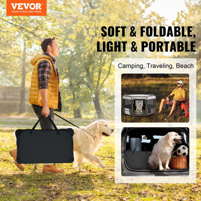 SX50014L - Lightweight 46" Waterproof Foldable Dog Playpen for Travel