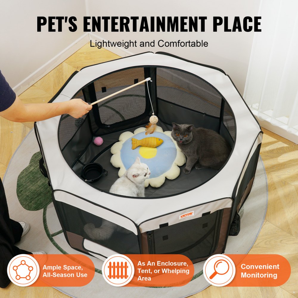 SX50014L - Lightweight 46" Waterproof Foldable Dog Playpen for Travel