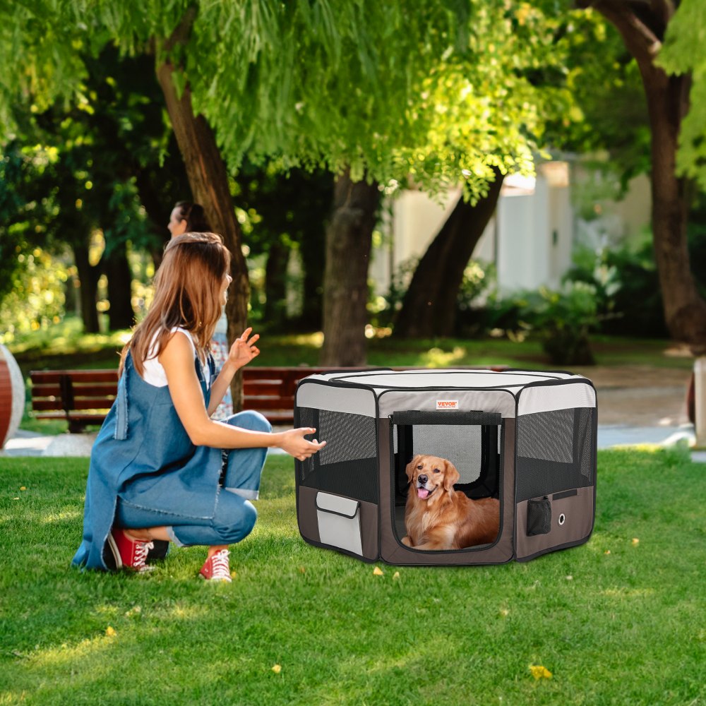SX50014L - Lightweight 46" Waterproof Foldable Dog Playpen for Travel