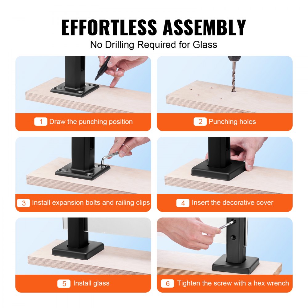 SZBLJ01 - Durable SUS304 Glass Clamp Set, 0.31-0.47in, 10 Pieces