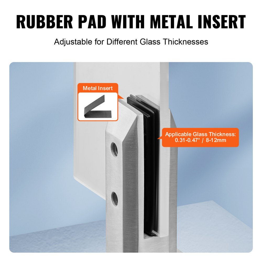 SZBLJ02 - Durable SUS304 Stainless Steel Glass Clamp, 3.94" Dual Openings