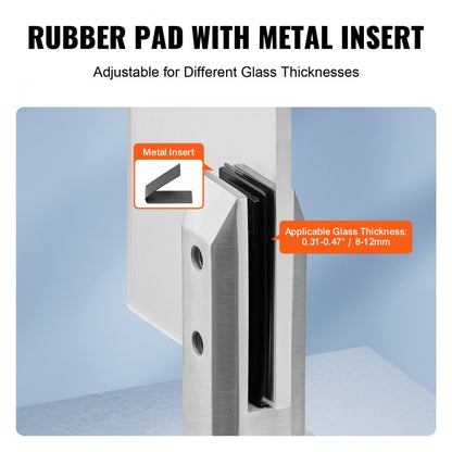 SZBLJ02 - Durable SUS304 Stainless Steel Glass Clamp, 3.94" Dual Openings