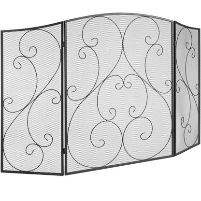 ZS230422 - 48" Three-Panel Fireplace Screen for Safety and Style