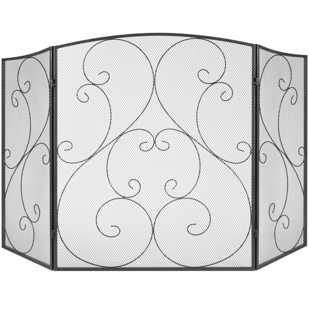 ZS230422 - 48" Three-Panel Fireplace Screen for Safety and Style