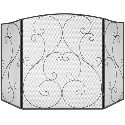 ZS230422 - 48" Three-Panel Fireplace Screen for Safety and Style