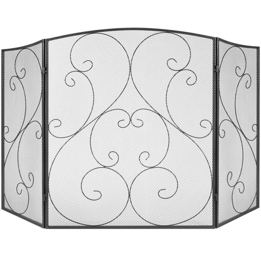 ZS230422 - 48" Three-Panel Fireplace Screen for Safety and Style