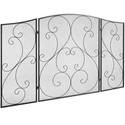 ZS230422 - 48" Three-Panel Fireplace Screen for Safety and Style