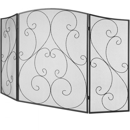 ZS230422 - 48" Three-Panel Fireplace Screen for Safety and Style