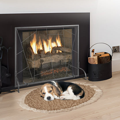 ZS230424 - Elegant Black Iron Mesh Fireplace Screen for Home Decor